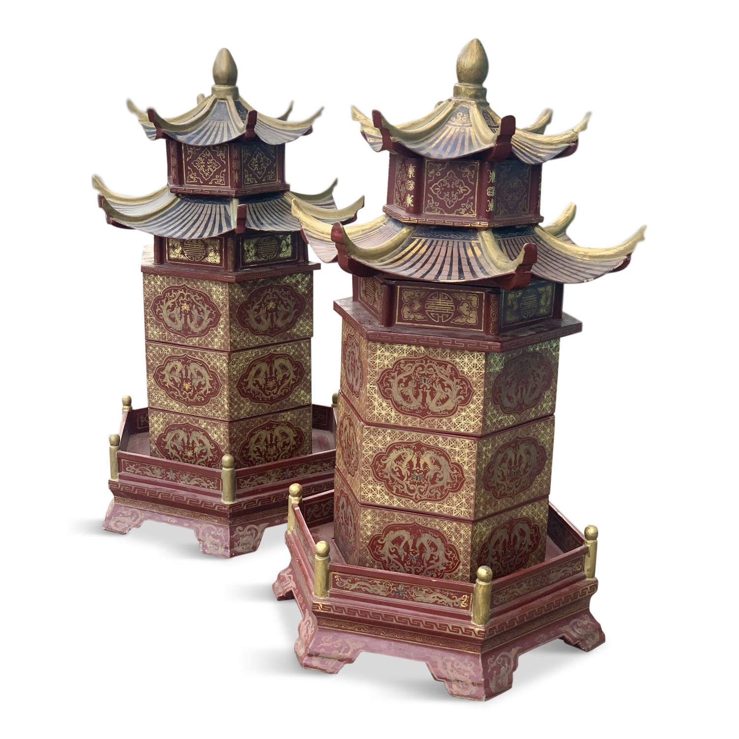 Pair of late 20th Century Pagodas