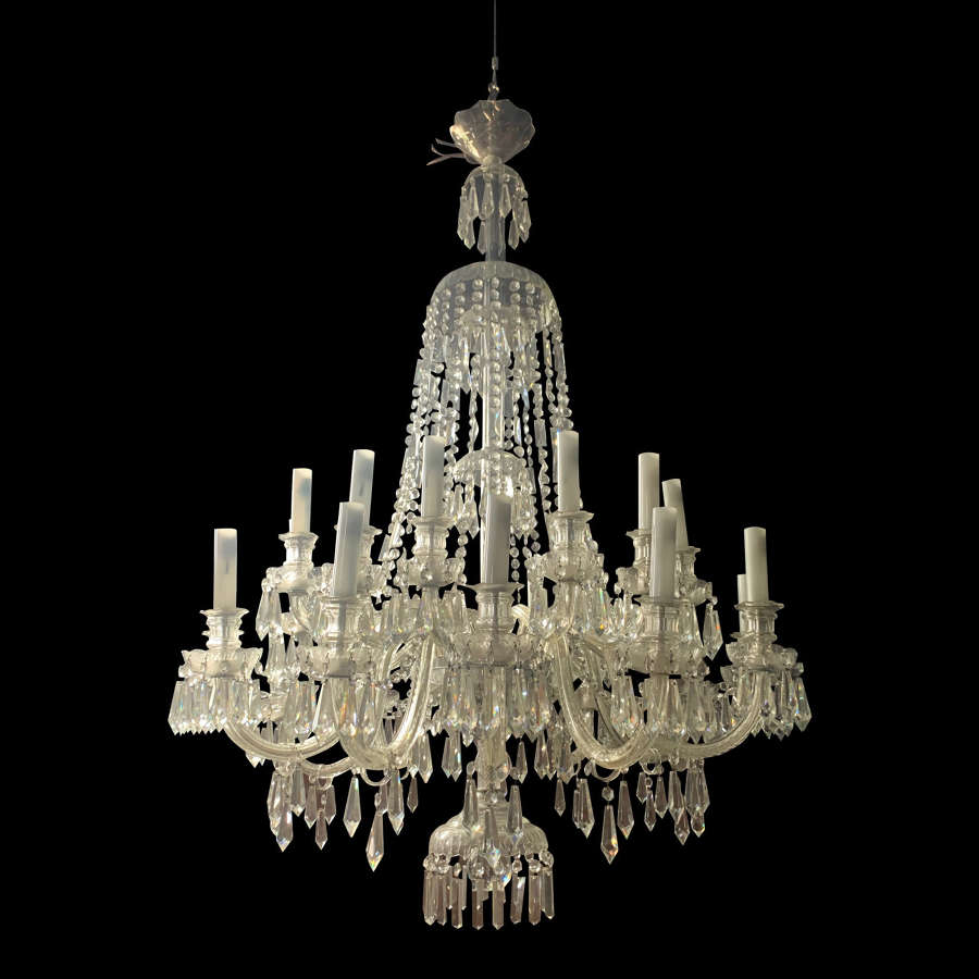LARGE 20th CENTURY 26 ARM GLASS CHANDELIER