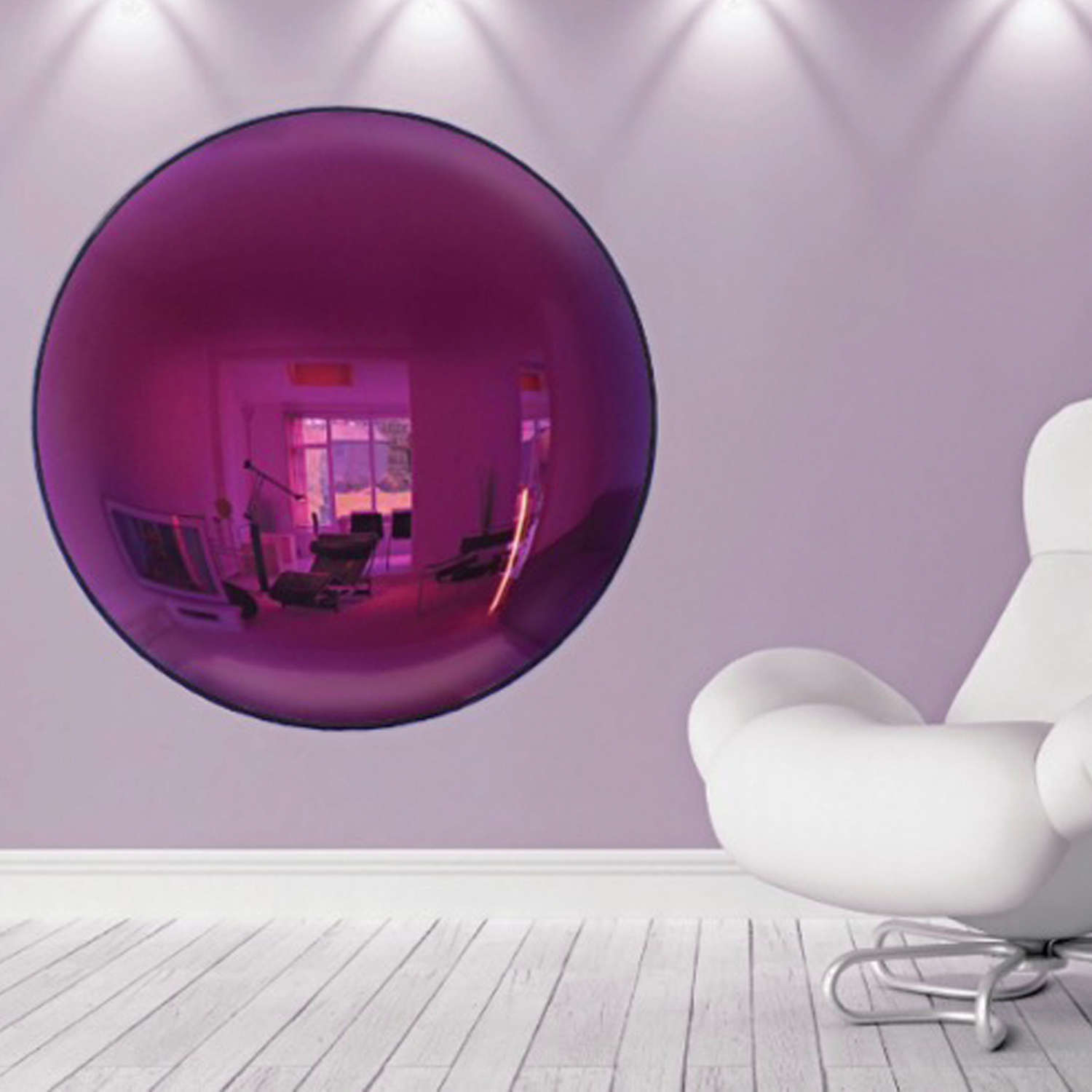 Large Purple Convex Mirror