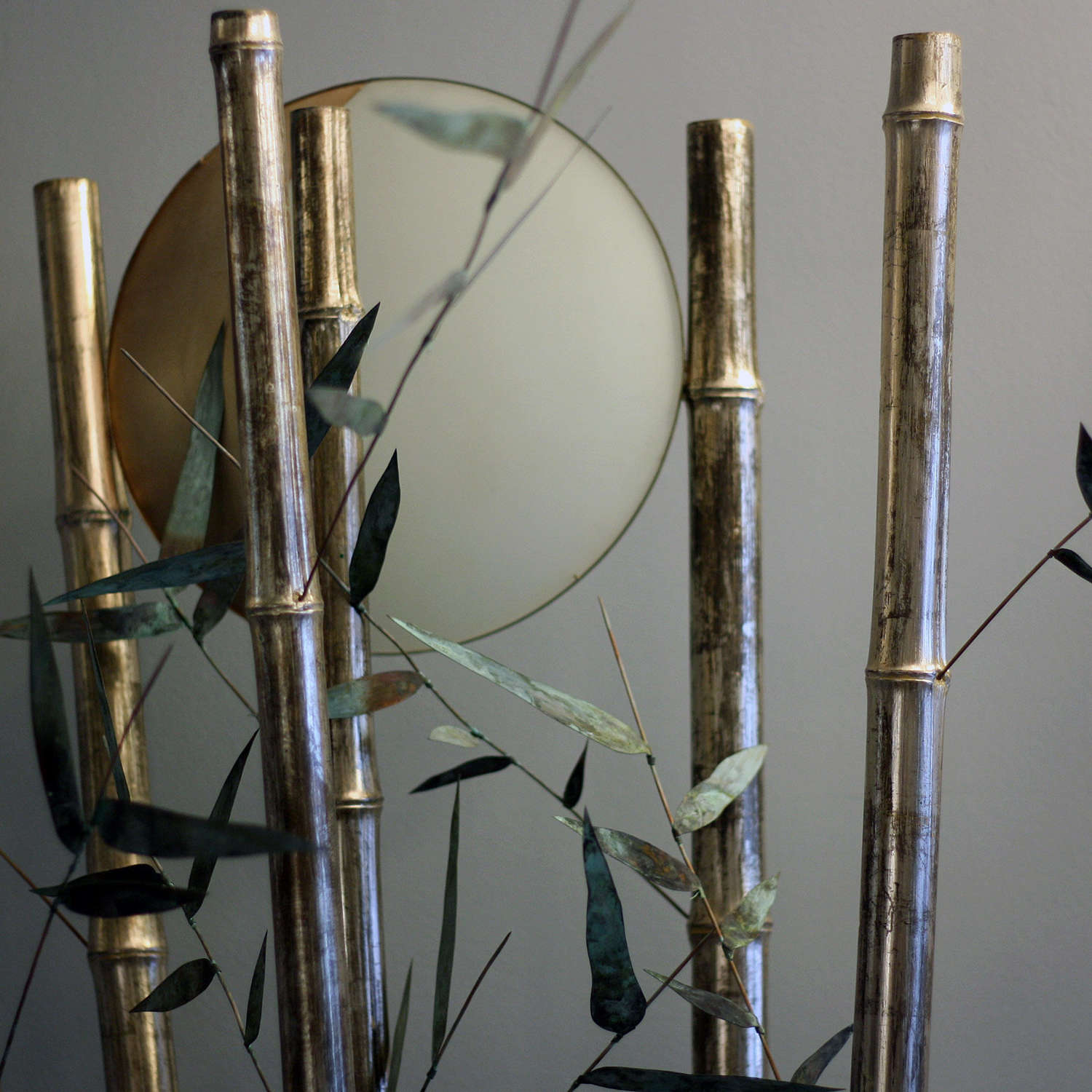 Bamboo Standard Lamp Sculpture by Glyn Lockett