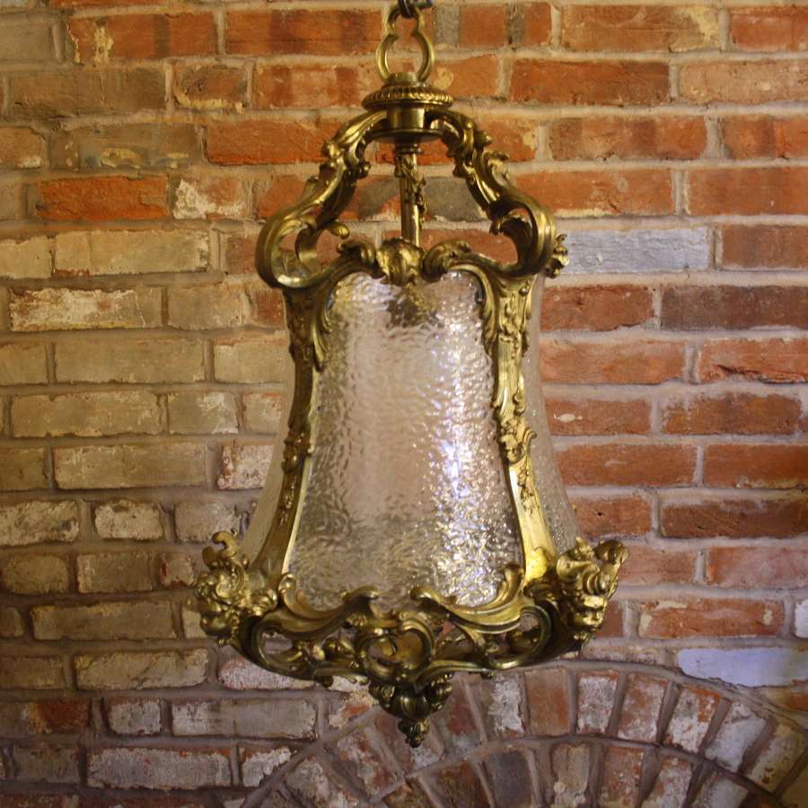 19th Century Gilt Metal Antique Lantern