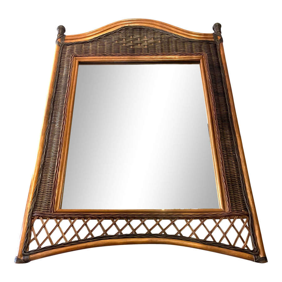 Vintage Cane and Rattan Wall Mirror