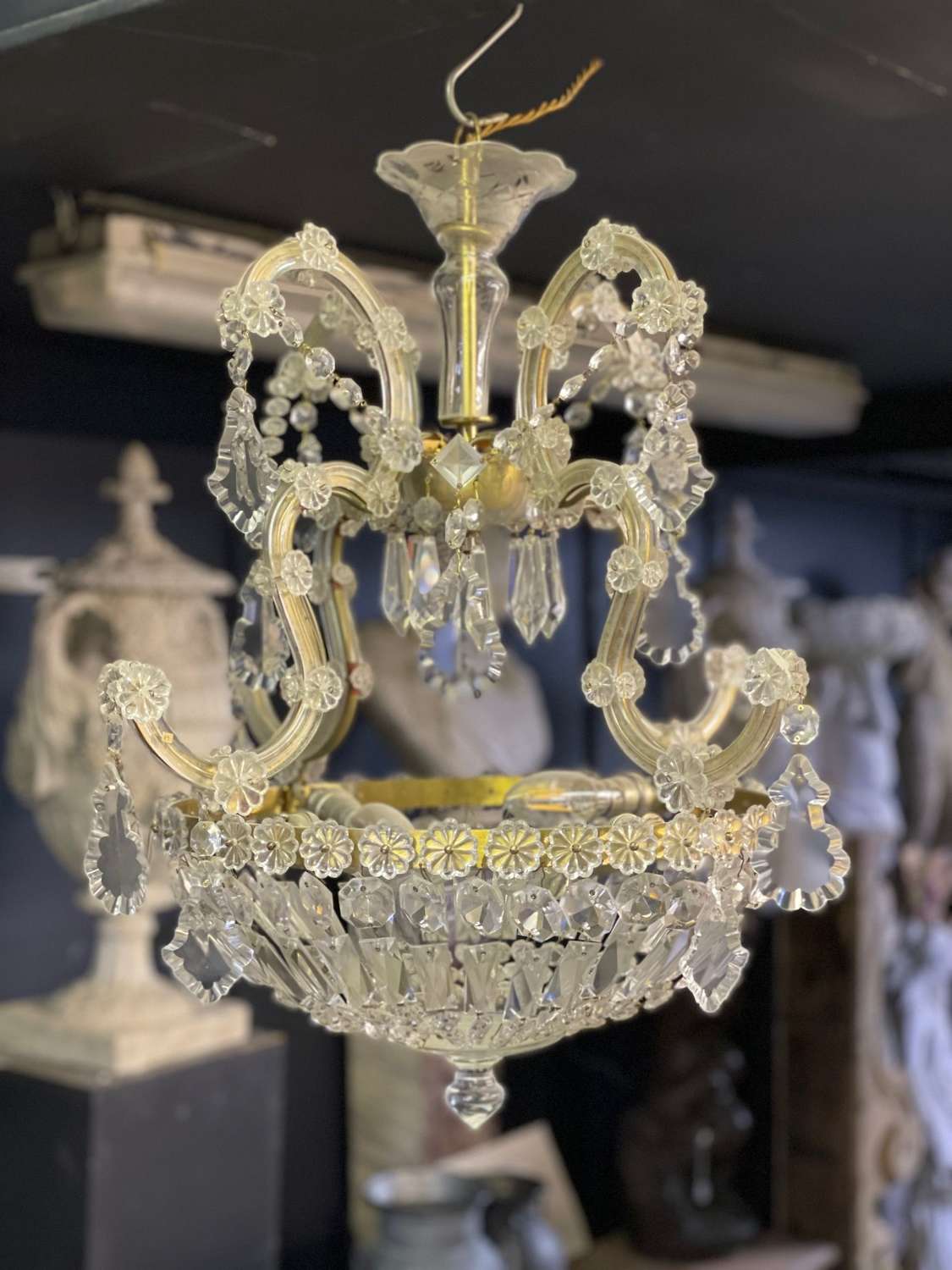 Pair of 20th Century Marie Therese Bag and Tent style Chandeliers