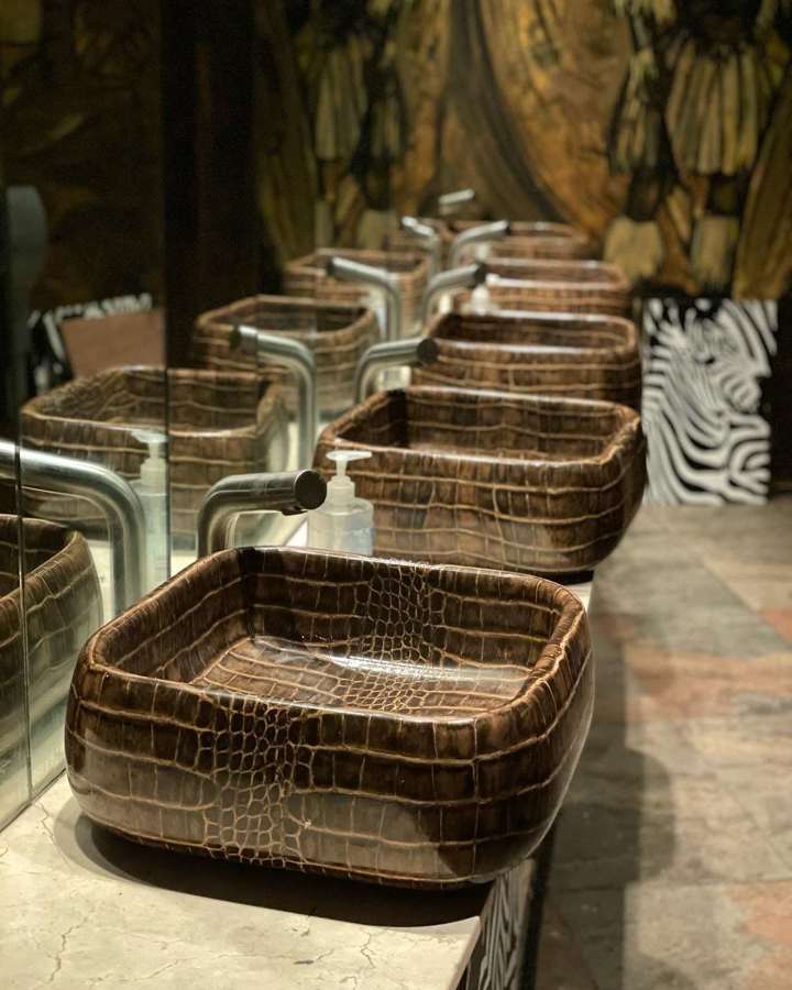 Bespoke Faux Snake skin ceramic sinks